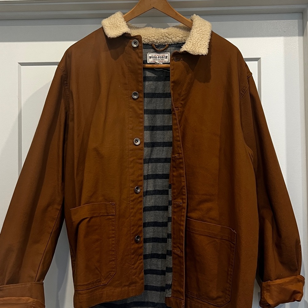 GAP Tan Sherpa-Collar Jacket